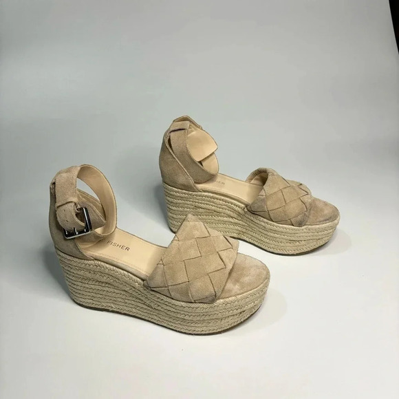 Marc Fisher 7 M Vixta Espadrille Platform Sandal Beige - Picture 3 of 10